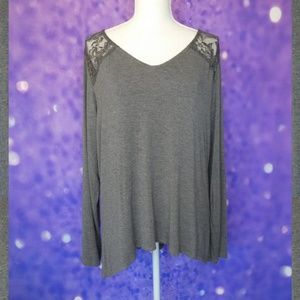 George Grey Long Sleeve Lace Top 2X